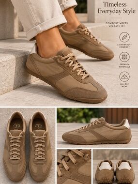 ZARA Tan Soft Snickers